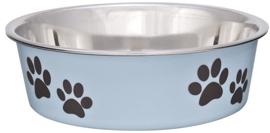 Loving Pets Light Blue Stainless Steel Dish With Rubber Base (size: 6 count (6 x 1 ct))