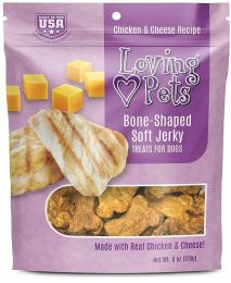 Loving Pets Bone-Shaped Soft Jerky Treats Cheese (size: 108 oz (18 x 6 oz))