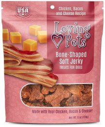 Loving Pets Bone-Shaped Soft Jerky Treats Bacon (size: 108 oz (18 x 6 oz))
