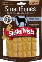 SmartBones Stuffed Twistz Chicken and Peanut Butter Rawhide Free Dog Chew (size: 96 count (16 x 6 ct))