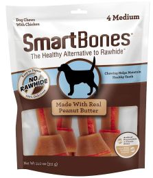 SmartBones Medium Chicken and Peanut Butter Bones Rawhide Free Dog Chew (size: 12 count (3 x 4 ct))