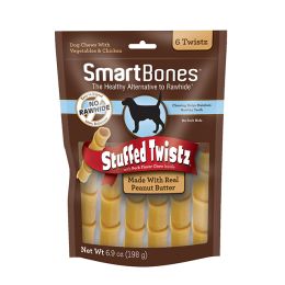 SmartBones Stuffed Twistz with Real Peanut Butter (size: 96 count (16 x 6 ct))