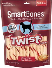 SmartBones Vegetable and Chicken Smart Twist Sticks Rawhide Free Dog Chew (size: 350 count (7 x 50 ct))