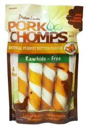 Pork Chomps Twists Peanut Butter Flavor Large (size: 40 count (10 x 4 ct))