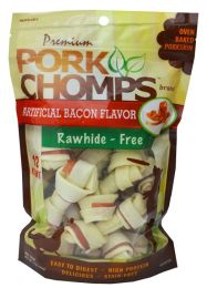 Pork Chomps Mini Knotz Dog Treats Bacon Flavor (size: 120 count (10 x 12 ct))