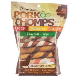 Pork Chomps Assorted Porkskin Twists Large (size: 48 count (2 x 24 ct))