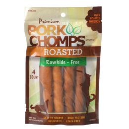 Pork Chomps Premium Roasted Rawhide-Free Porkskin Twists Large (size: 72 count (18 x 4 ct))