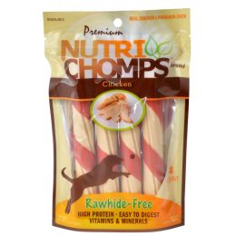Pork Chomps Premium Nutri Chomps Chicken Wrapped Twists Dog Treat (size: 4 count)