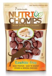 Pork Chomps Premium Nutri Chomps Chicken Flavor Mini Knots (size: 48 count (6 x 8 ct))