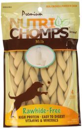 Pork Chomps Premium Nutri Chomps Milk Flavor Braid Dog Chews Small (size: 24 count (6 x 4 ct))