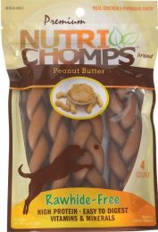 Pork Chomps Premium Nutri Chomps Peanut Butter Flavor Braids (size: 24 count (6 x 4 ct))