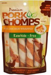 Pork Chomps Premium Real Chicken Wrapped Twists Large (size: 20 count (5 x 4 ct))