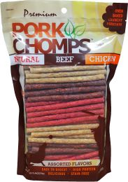 Pork Chomps Munchy Sticks Dog Treat Assorted Flavors (size: 400 count (4 x 100 ct))