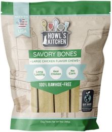 Howls Kitchen Savory Bones Chicken Flavored Chews Large (size: 56 oz (4 x 14 oz))