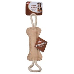 Spot Dura Fused Leather Bone Tug Dog Toy (size: 3 count)