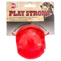 Spot Play Strong Rubber Ball Dog Toy Red (size: Large - 3 count)
