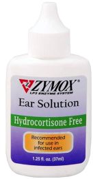 Zymox Enzymatic Ear Solution Hydrocortisone Free for Dogs and Cats (size: 3.75 oz (3 x 1.25 oz))